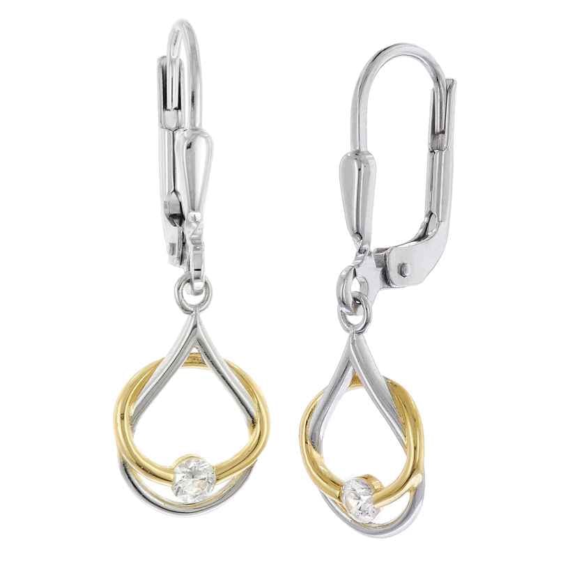 trendor 28543 Women's Dangle Earrings 925 Silver Two-Colour 4262511285437