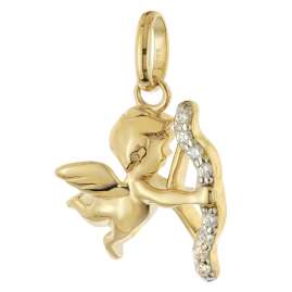 trendor 28545 Women's Cupid Angel Necklace Gold-Plated 925 Silver