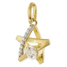 trendor 28547 Damen-Kette 925 Silber Vergoldet Stern Collier