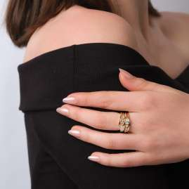trendor 28520 Ladies' Ring Gold-Plated 925 Silver With Cubic Zirconia