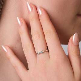 trendor 28526 Women's Ring 925 Silver Rhodium-Plated With Cubic Zirconia