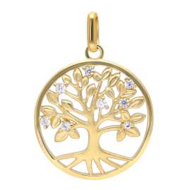 trendor 28538 Damen-Kette 925 Silber Vergoldet Lebensbaum Collier