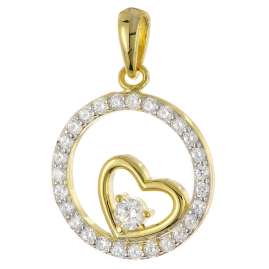 trendor 28424 Damen-Kette 925 Silber Vergoldet Mit Herz-Anhänger