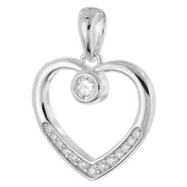 trendor 28416 Women's Necklace 925 Silver With Cubic Zirconia Heart