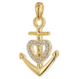 trendor 28440 Women's Necklace Faith-Love-Hope Gold-Plated 925 Silver