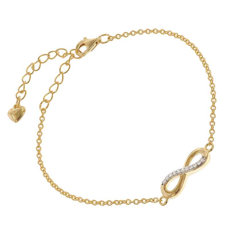 trendor 28443 Damen-Armband Unendlichkeit 925 Silber Vergoldet 4262511284430