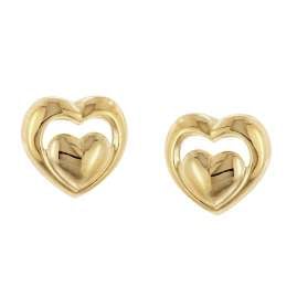 trendor 28589 Kinder-Ohrringe Gold 333/8K Ohrstecker Offenes Herz