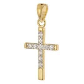 trendor 28596 Cross Pendant Gold 333 (8K) With Gold-Plated Silver Chain