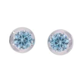 trendor 28795-03 Damen-Ohrringe 925 Silber Zirkonia-Ohrstecker Hellblau