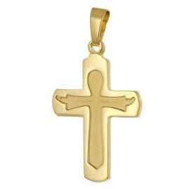 trendor 28598 Cross Pendant 333 (8K) Gold + Gold-Plated Silver Chain