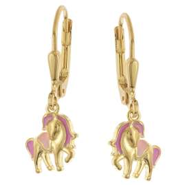 trendor 28500 Children's Horse Earrings Gold-Plated 925 Silver