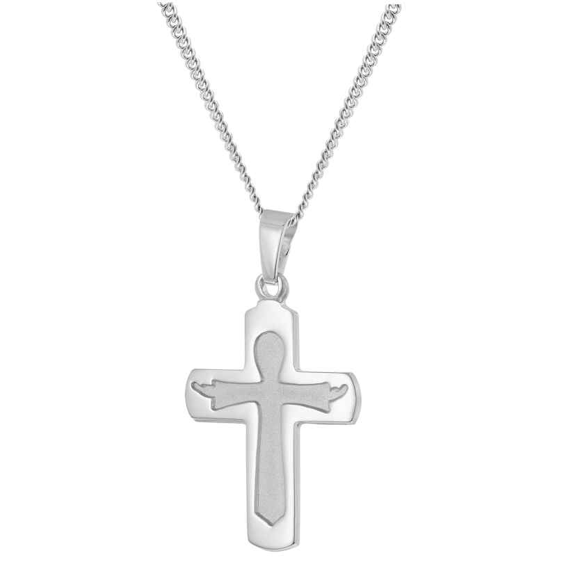 trendor 28742 Kreuz mit Halskette 925 Silber Rhodiniert