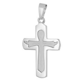 trendor 28742 Kreuz mit Halskette 925 Silber Rhodiniert
