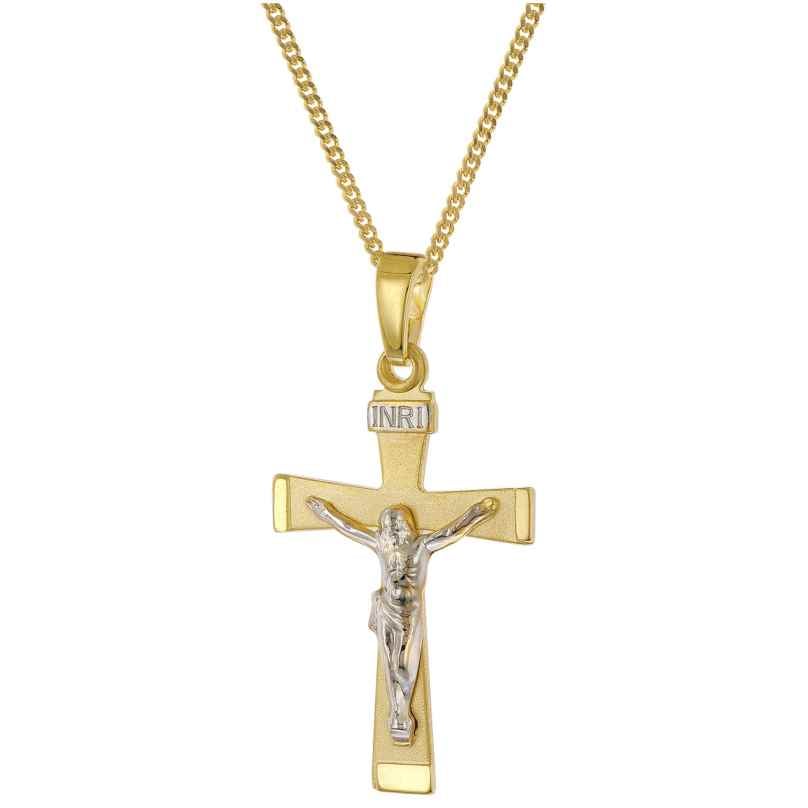 trendor 28744 Crucifix Pendant 22 mm With Gold-Plated 925 Silver Chain