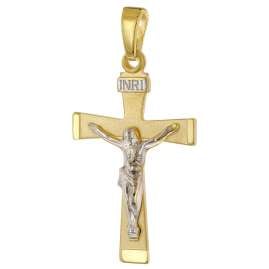 trendor 28744 Kruzifix-Anhänger 22 mm mit Kette 925 Silber vergoldet