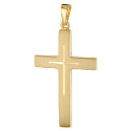 trendor 28862 Men's Cross Pendant 333/8K Gold with Gold-Plated Necklace
