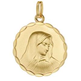 trendor 28959 Madonna Pendant 333/8K Gold With Gold-Plated Silver Chain