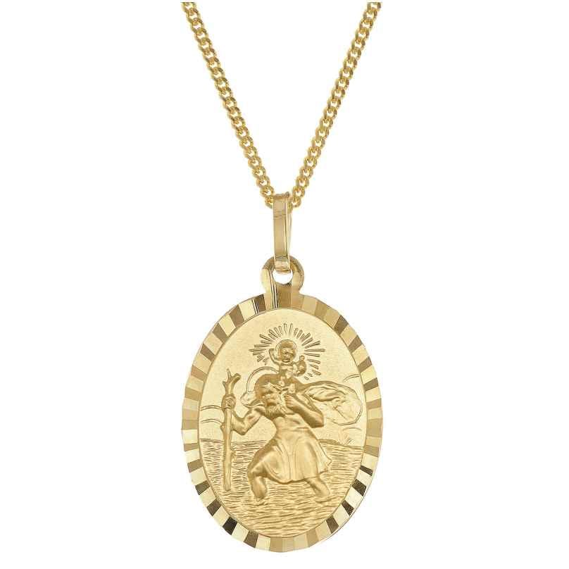 trendor 28960 Christophorus Anhänger Gold 333/8K Mit Vergoldeter Silberkette