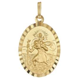 trendor 28960 St. Christopher Pendant 333 Gold With Gold-Plated Silver Chain