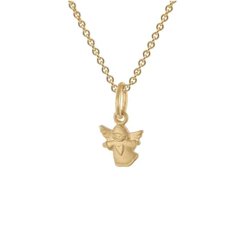 trendor 28966 Engel-Anhänger 333 Gold Mit Vergoldeter Silberkette für Kinder