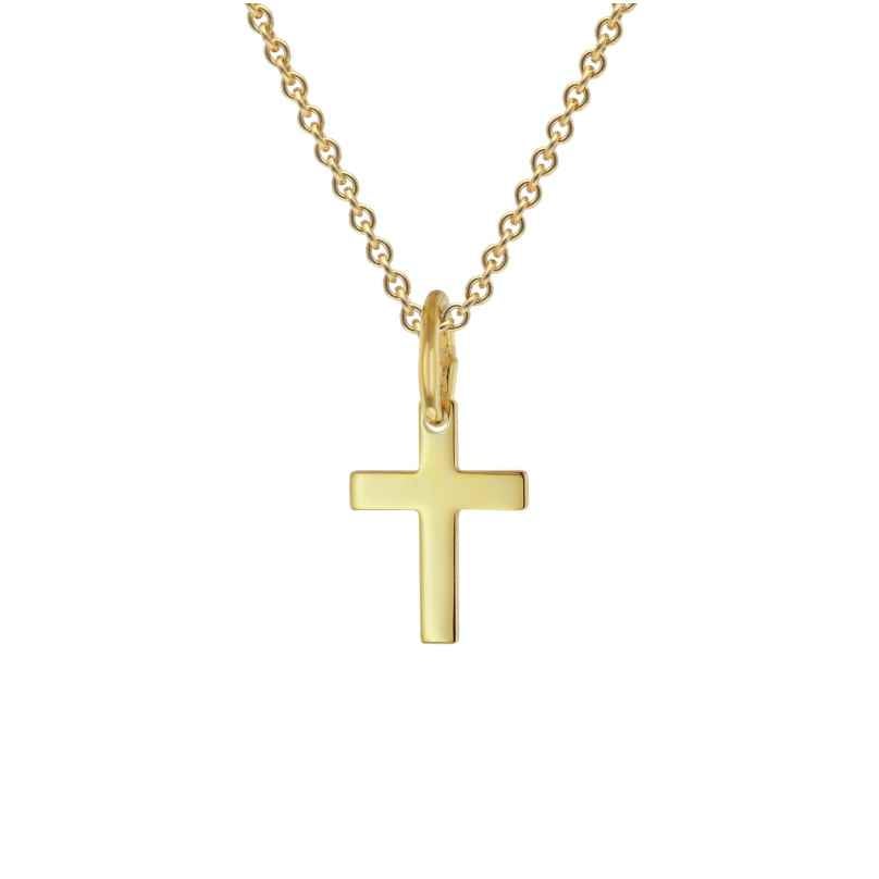 trendor 28967 Kreuz-Anhänger 333 Gold Mit Vergoldeter Silberkette für Kinder