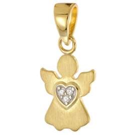 trendor 28974 Angel Pendant Gold 333 with Gold Plated Silver Chain for Kids