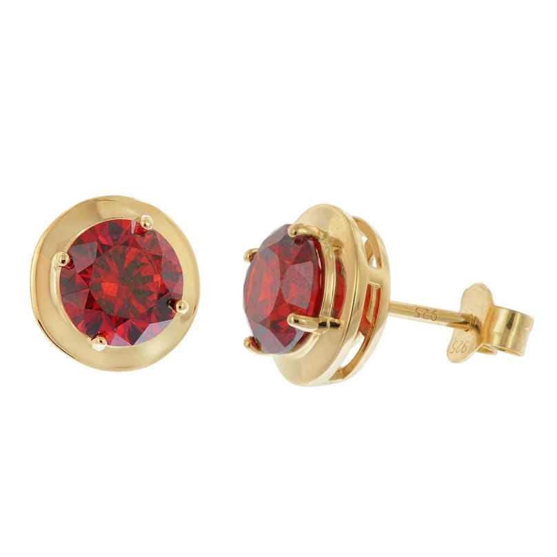 trendor 28990-16 Ladies´ Earrings 925 Silver Gold-Plated Dark Orange 4262511289909