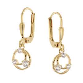 trendor 21089 Women's Dangle Earrings Gold-Plated Silver Cubic Zirconia