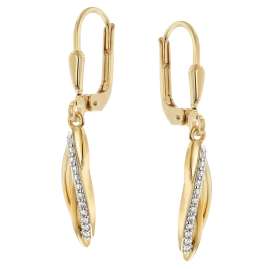 trendor 21091 Damen-Ohrringe 925 Silber Vergoldet Zirkonia Ohrhänger