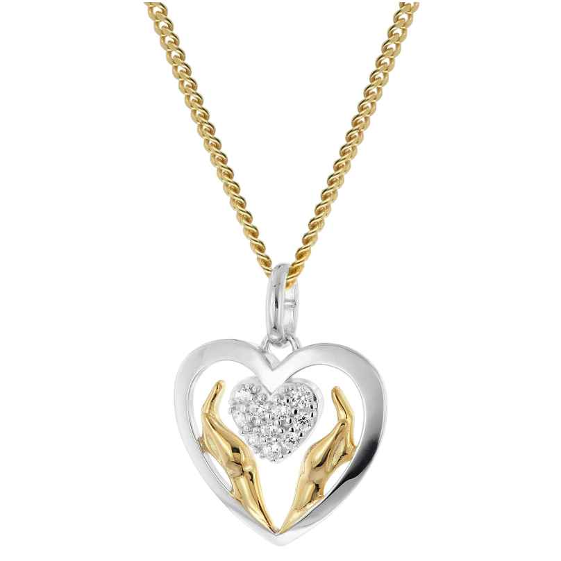 trendor 21092 Necklace With Gratitude Pendant 925 Silver Two-Colour