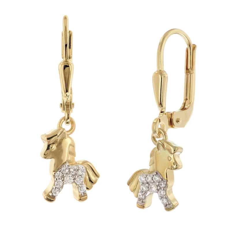 trendor 21099 Children's Drop Earrings Horse Gold-Plated 925 Silver 4262551210994