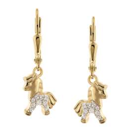 trendor 21099 Children's Drop Earrings Horse Gold-Plated 925 Silver