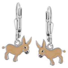 trendor 21095 Kinder-Ohrringe Silber 925 Ohrhänger Esel