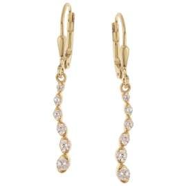 trendor 21138 Damen-Ohrringe 925 Silber Vergoldet Zirkonia Ohrhänger