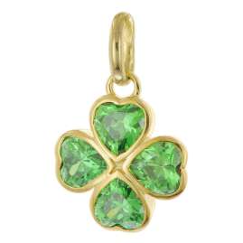 trendor 21144 Girls Necklace Gold Plated 925 Silver With Clover Pendant