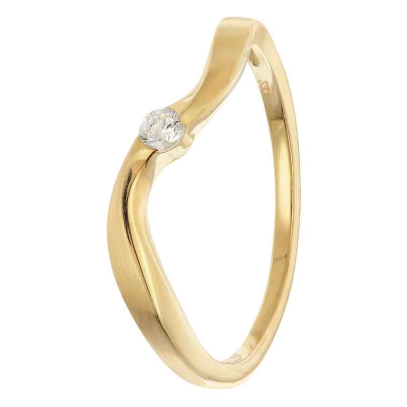 trendor 21148 Damenring Gold 333/8K mit Zirkonia