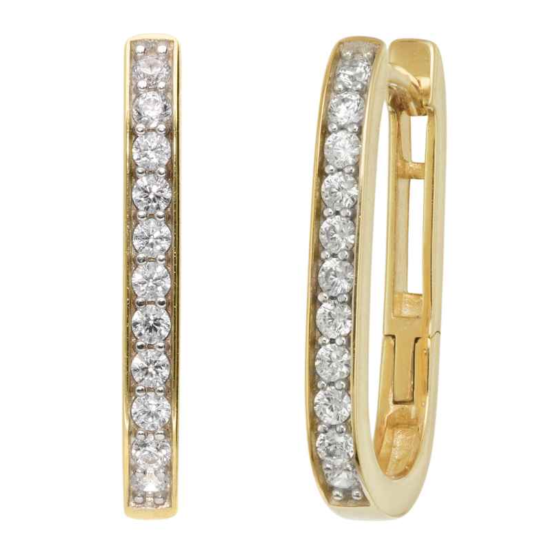 trendor 21156 Women's Hoop Earrings 333/8K Gold With Cubic Zirconia 4262551211564