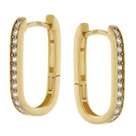 trendor 21156 Damen-Ohrringe Gold 333/8K Klapp-Creolen mit Zirkonia
