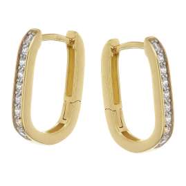 trendor 21155 Women's Hoop Earrings 333/8K Gold With Cubic Zirconia