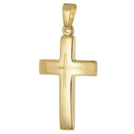 trendor 21158 Cross Pendant Gold 333 (8K) with Gold-Plated Silver Chain