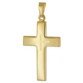trendor 21162 Men's Cross Pendant Gold 585 (14K) on Gold-Plated Silver Chain