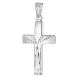 trendor 21166 Halskette mit Kreuz-Anhänger 21 mm 925 Silber