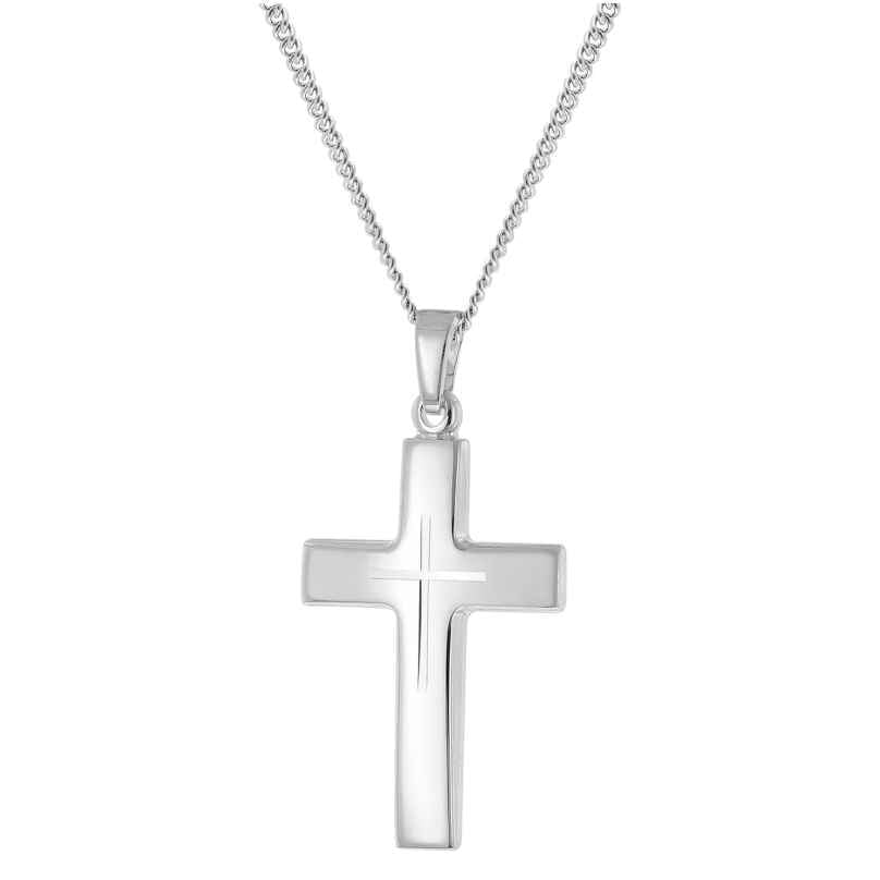 trendor 21170 Herren-Halskette mit Kreuz 925 Silber 24 mm