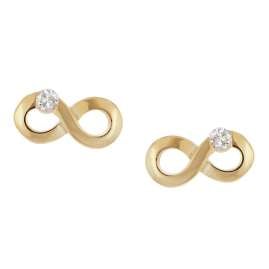 trendor 21173 Stud Earrings Infinity Gold Plated 925 Sterling Silver
