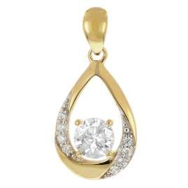 trendor 21194 Damen Gold Anhänger 333 mit Zirkonia an vergoldeter Silberkette