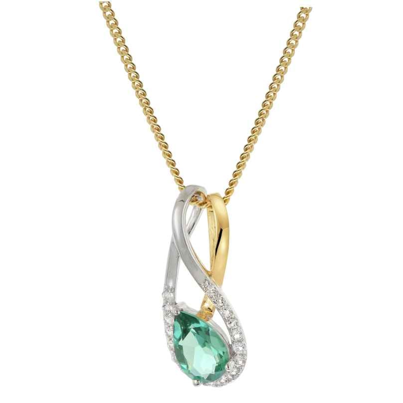 trendor 21200 Damen Gold Anhänger 333/8K Bicolor mit vergoldeter Silberkette