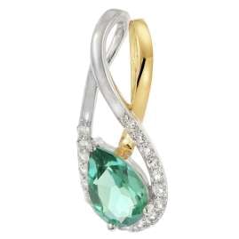 trendor 21200 Damen Gold Anhänger 333/8K Bicolor mit vergoldeter Silberkette