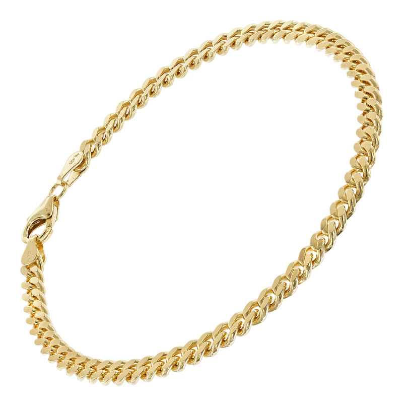 trendor 21032 Panzerarmband für Damen und Herren 925 Silber vergoldet 4,1 mm