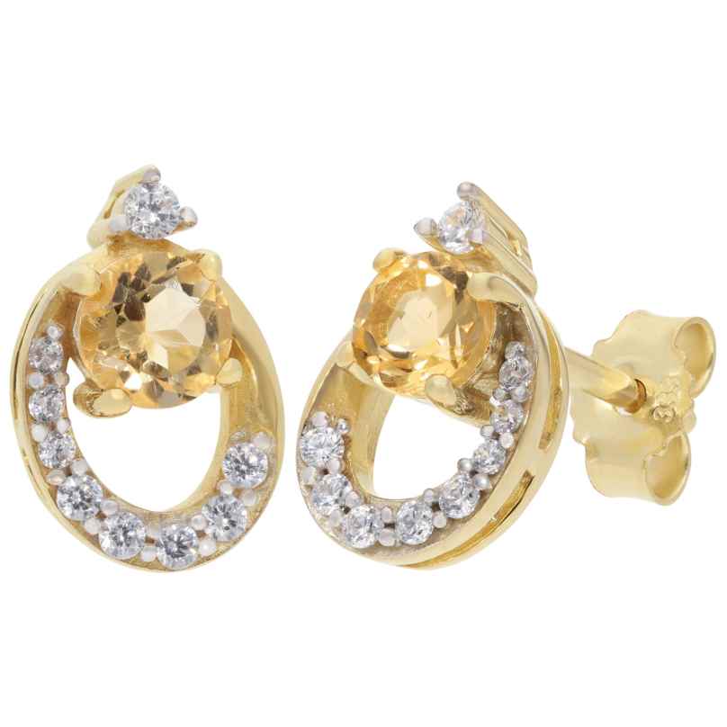 trendor 21181 Damen-Ohrringe Gold 333 / 8K Ohrstecker Citrin 4262551211816