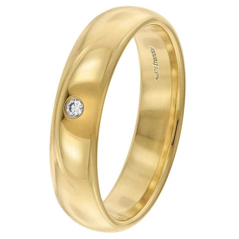 trendor 21213 Damenring Gold 375 mit Diamant